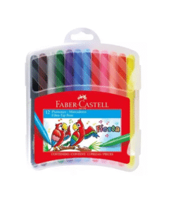 Plumones Faber Castell Fiesta 45  Estuche Rígido 12 Unidades