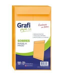Sobre Manila Pago x100 Unid.- Grafipapel