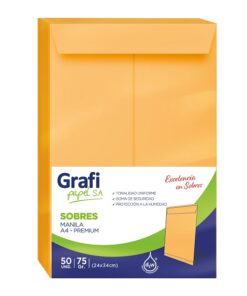Sobre Manila Tamaño A4 x 50 unid.- Grafipapel