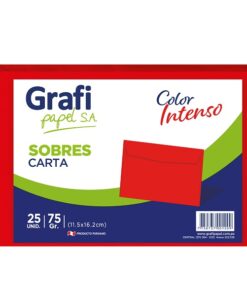 Sobre Carta Rojo x25 unid.- Grafipapel
