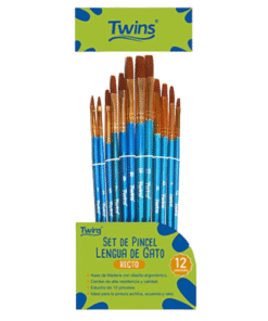Pincel Lengua de Gato x12 Punta recta - Twins