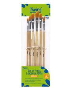 Pincel Lengua de Gato Biscelado x6 - Twins
