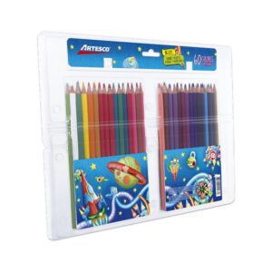 Lápices de Colores Triangulares Largos x 60 unds Artesco