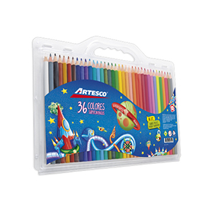 Lápices de Colores Triangulares Largos x 36 unds