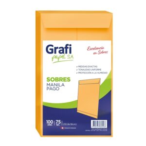 Sobre Manila Pago x100 Unid.- Grafipapel