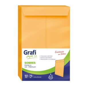 Sobre Manila Tamaño A4 x 50 unid.- Grafipapel
