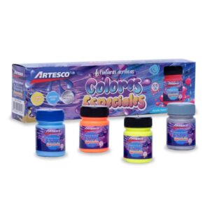 Témpera Acrílica x 6 colores especiales Artesco