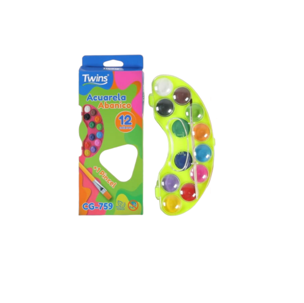 Acuarela x 12 Mod. Abanico - Twins - Imagen 2