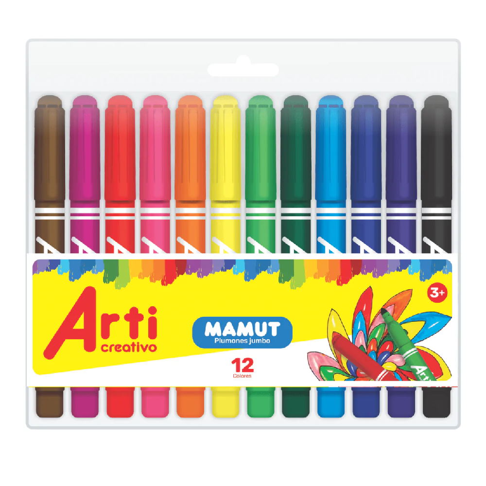 Plumones Jumbo Mamut x12 - Arti Creativo