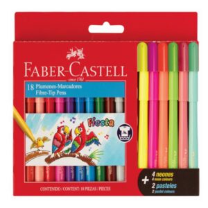 Plumón 45 x12 + 4 Neón + 2 Pastel - Faber Castell