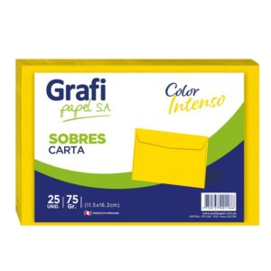 Sobre Carta Amarillo x25 unid.- Grafipapel