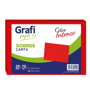 Sobre Carta Rojo x25 unid.- Grafipapel