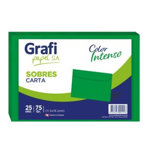 Sobre Carta Verde x25 unid.- Grafipapel