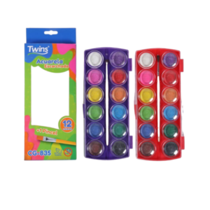 Acuarela Escarchada x12 colores - Twins