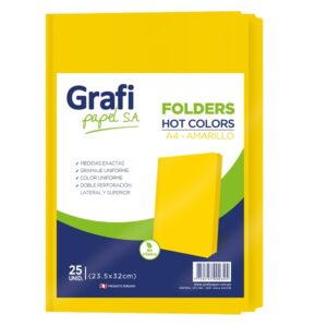 Folders Manila Amarillo Tamaño A4 x25 unid. Grafipapel