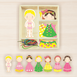 Juegos de Maderas Educativos Lacing Girl