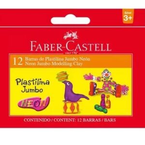 Plastilina Jumbo Color Neon 12 Unidades