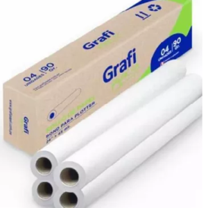 Rollo Papel Plotter 24" x45mt. 90gr. x 4 Rollos - Grafipapel