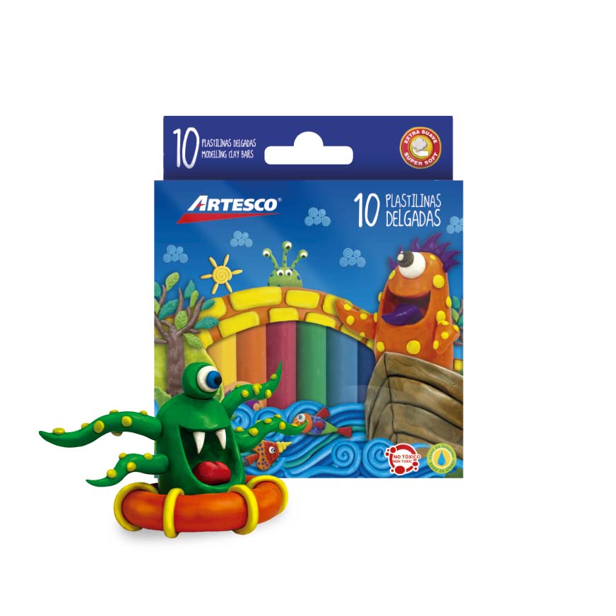 Plastilina Delgada X 10 Unid. Artesco