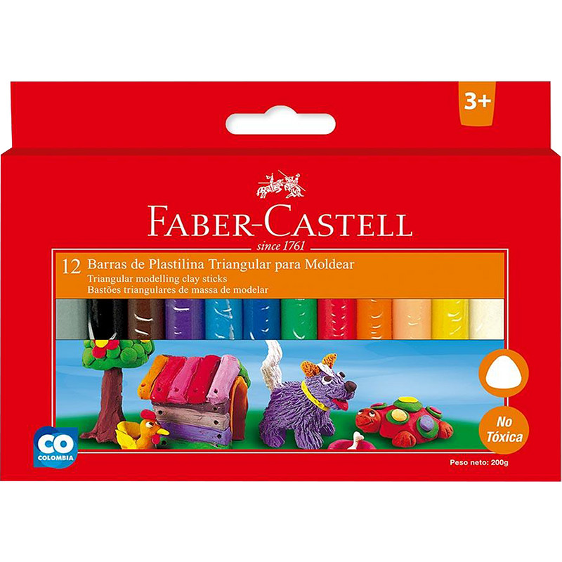 Plastilina Jumbo Triangular XL x12 - Faber Castell