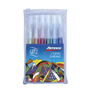 Plumones Escarchados Glitz x6 Artesco